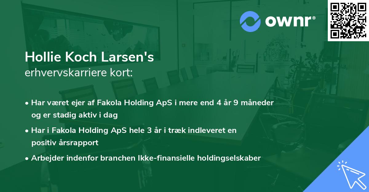 Hollie Koch Larsen's erhvervskarriere kort