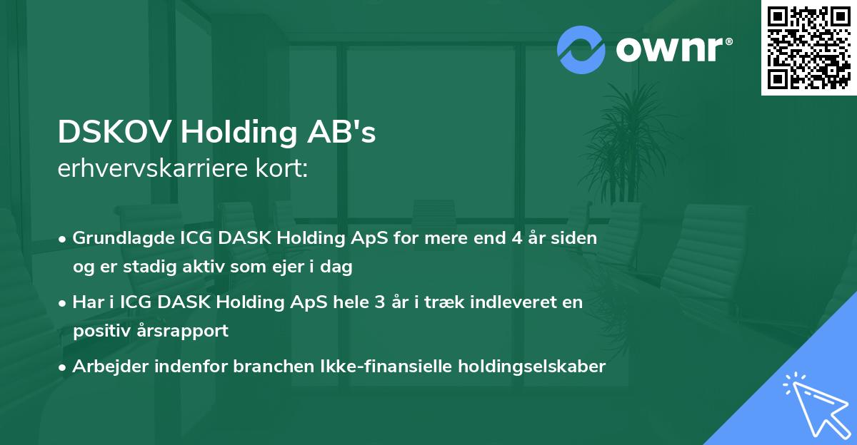 DSKOV Holding AB's erhvervskarriere kort