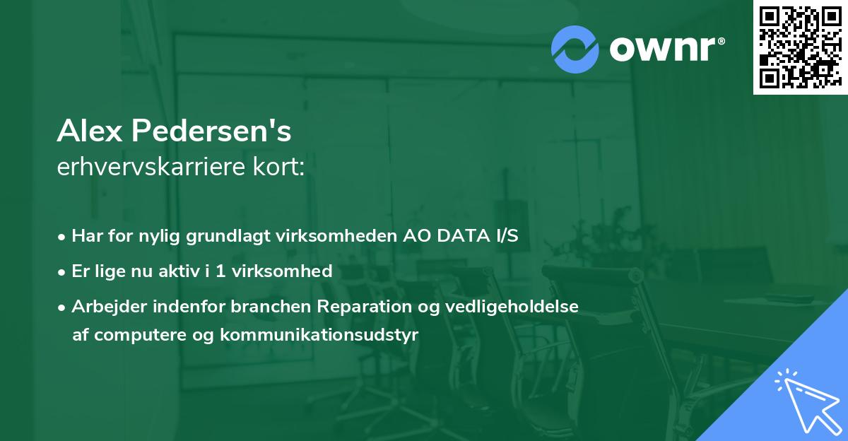 Alex Pedersen's erhvervskarriere kort