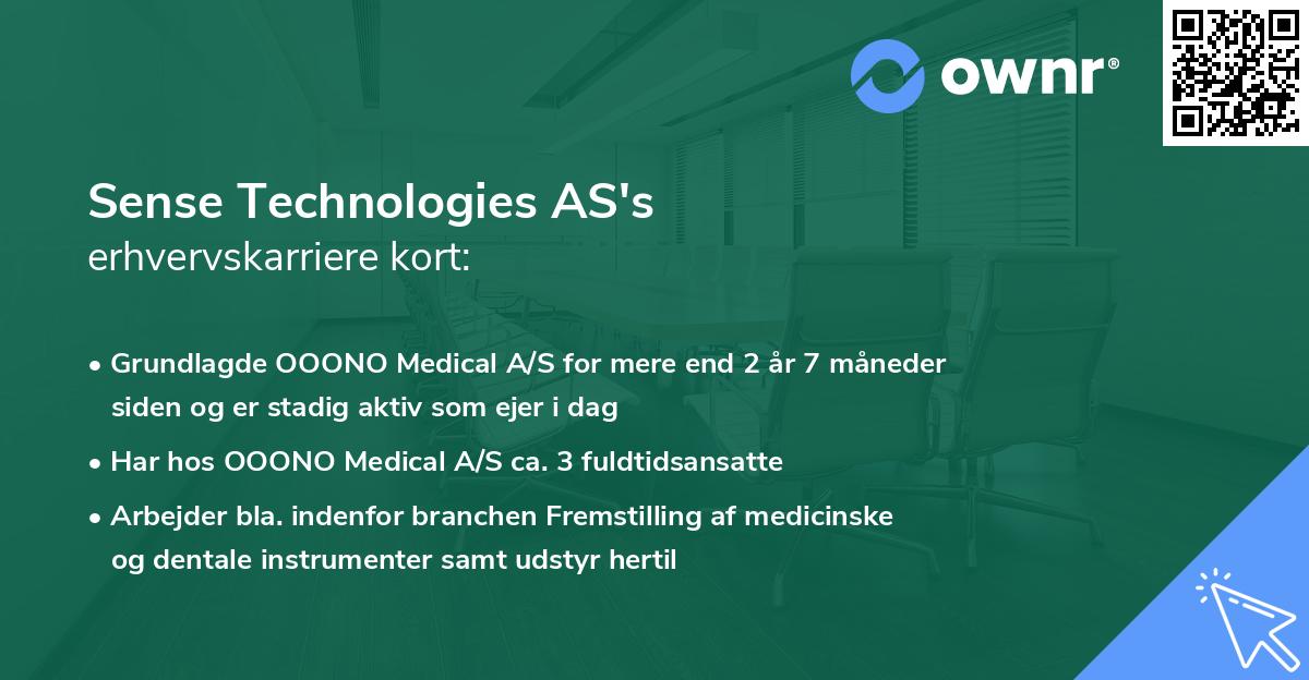 Sense Technologies AS's erhvervskarriere kort