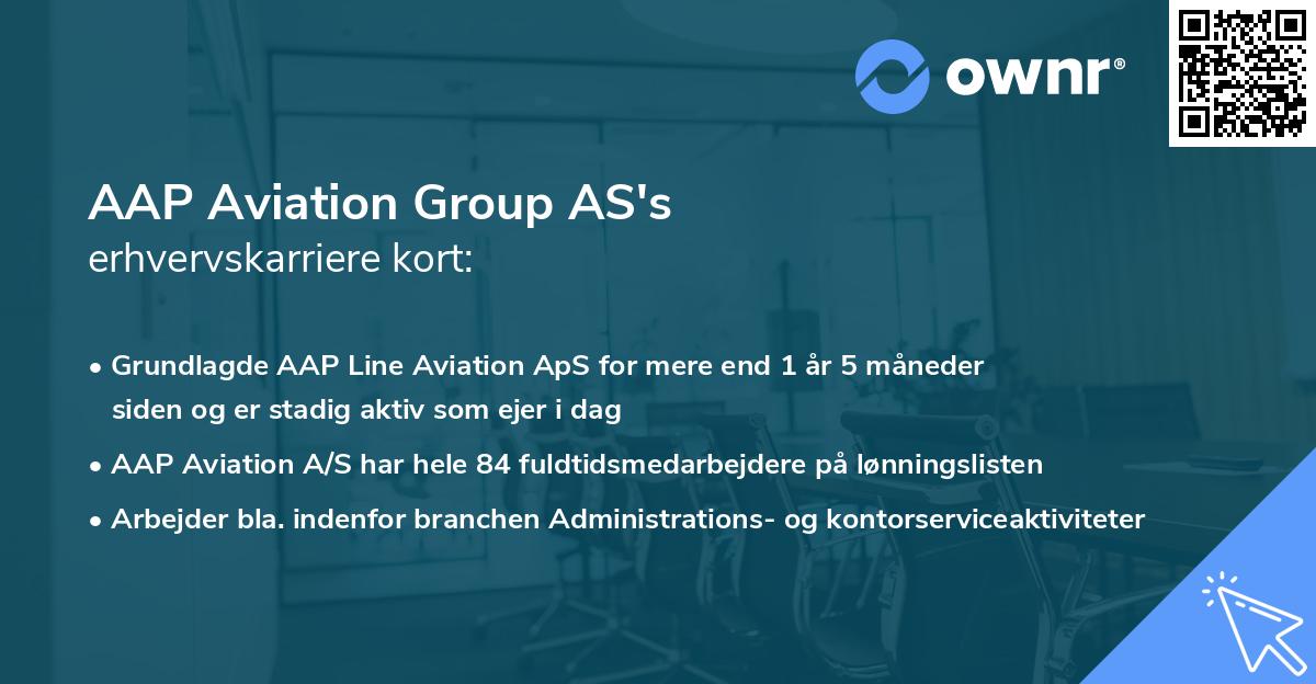 AAP Aviation Group AS's erhvervskarriere kort