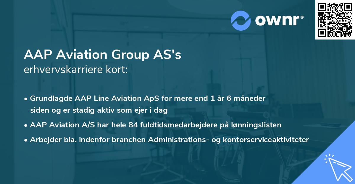 AAP Aviation Group AS's erhvervskarriere kort