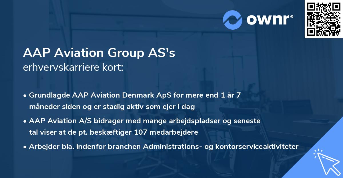 AAP Aviation Group AS's erhvervskarriere kort