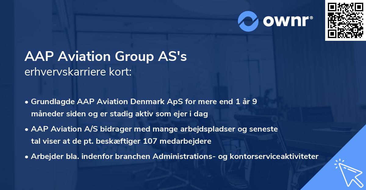 AAP Aviation Group AS's erhvervskarriere kort