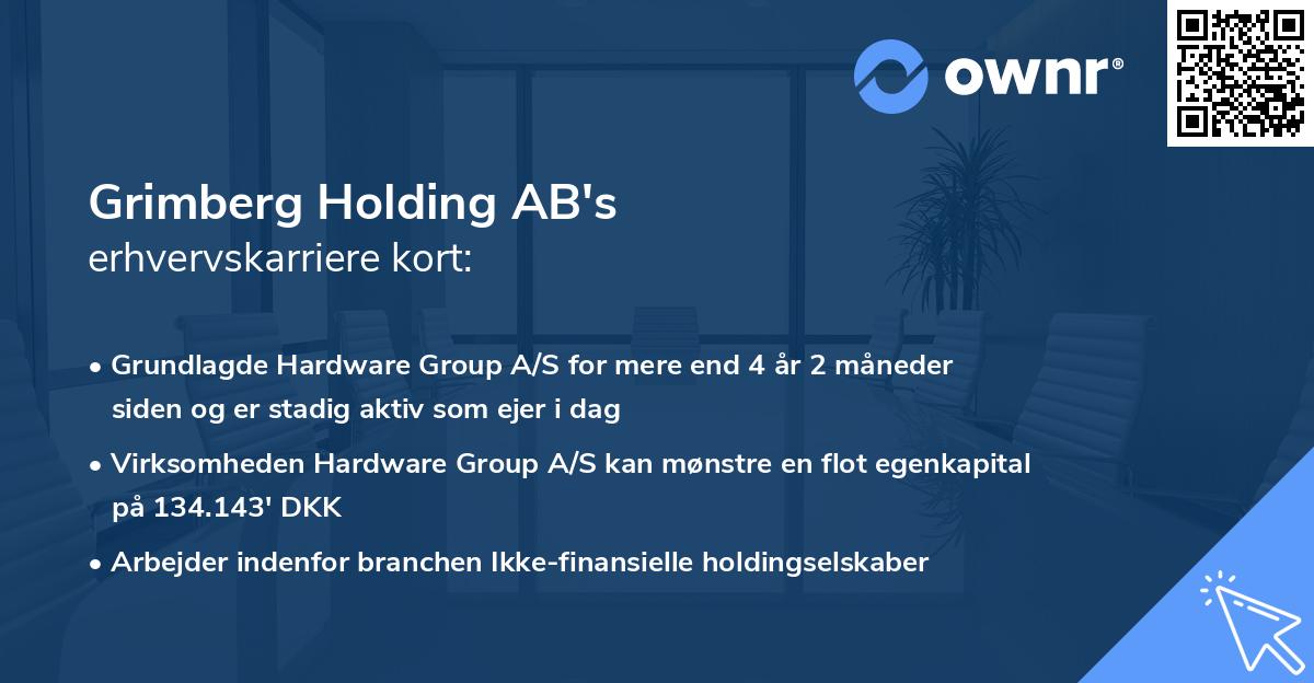 Grimberg Holding AB's erhvervskarriere kort