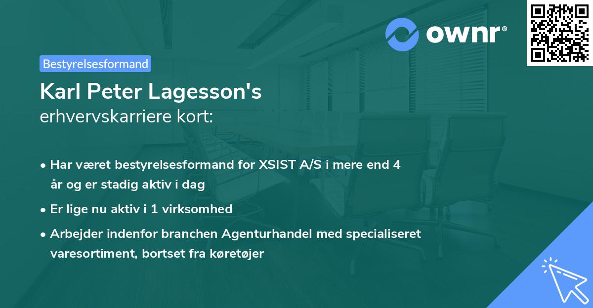 Karl Peter Lagesson's erhvervskarriere kort