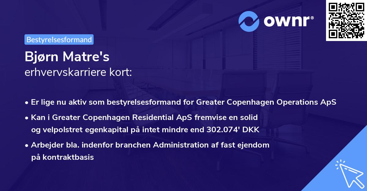 Bjørn Matre's erhvervskarriere kort