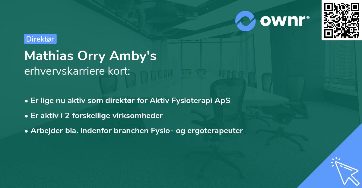 Mathias Orry Amby's erhvervskarriere kort