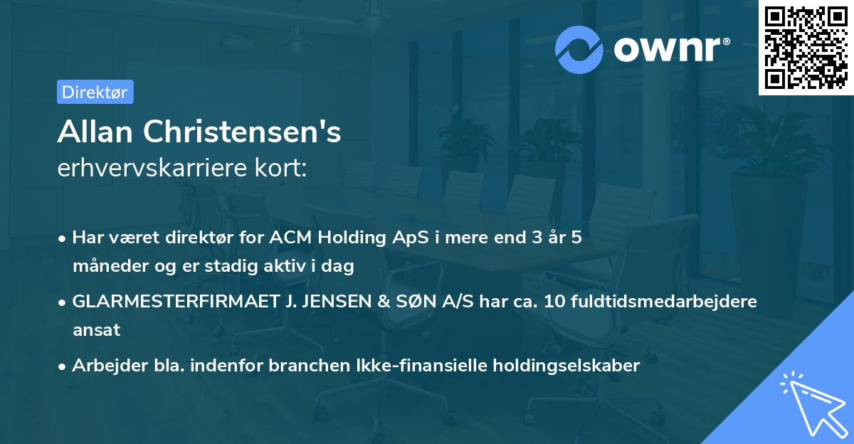 Allan Christensen's erhvervskarriere kort
