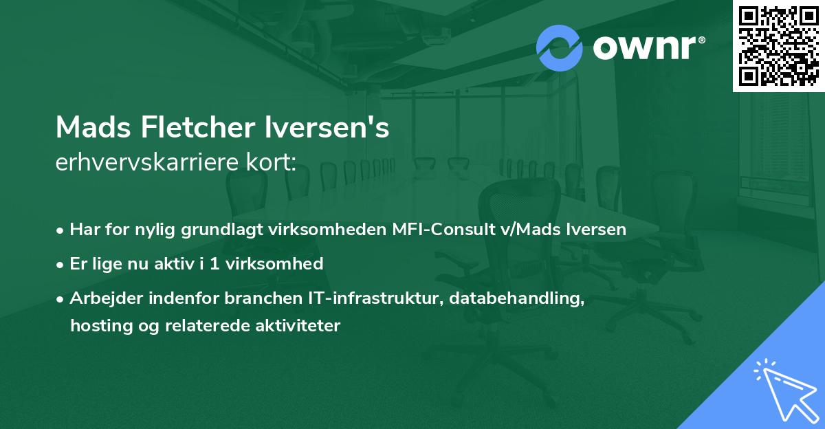 Mads Fletcher Iversen's erhvervskarriere kort