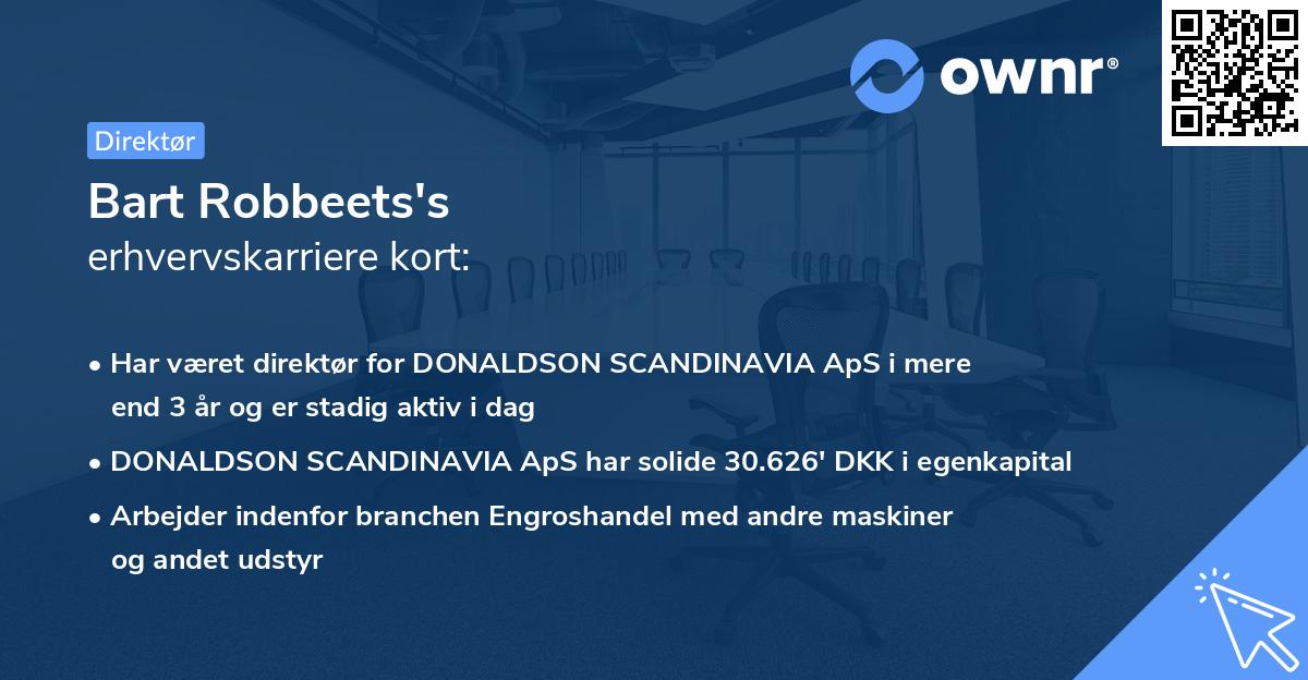 Bart Robbeets's erhvervskarriere kort