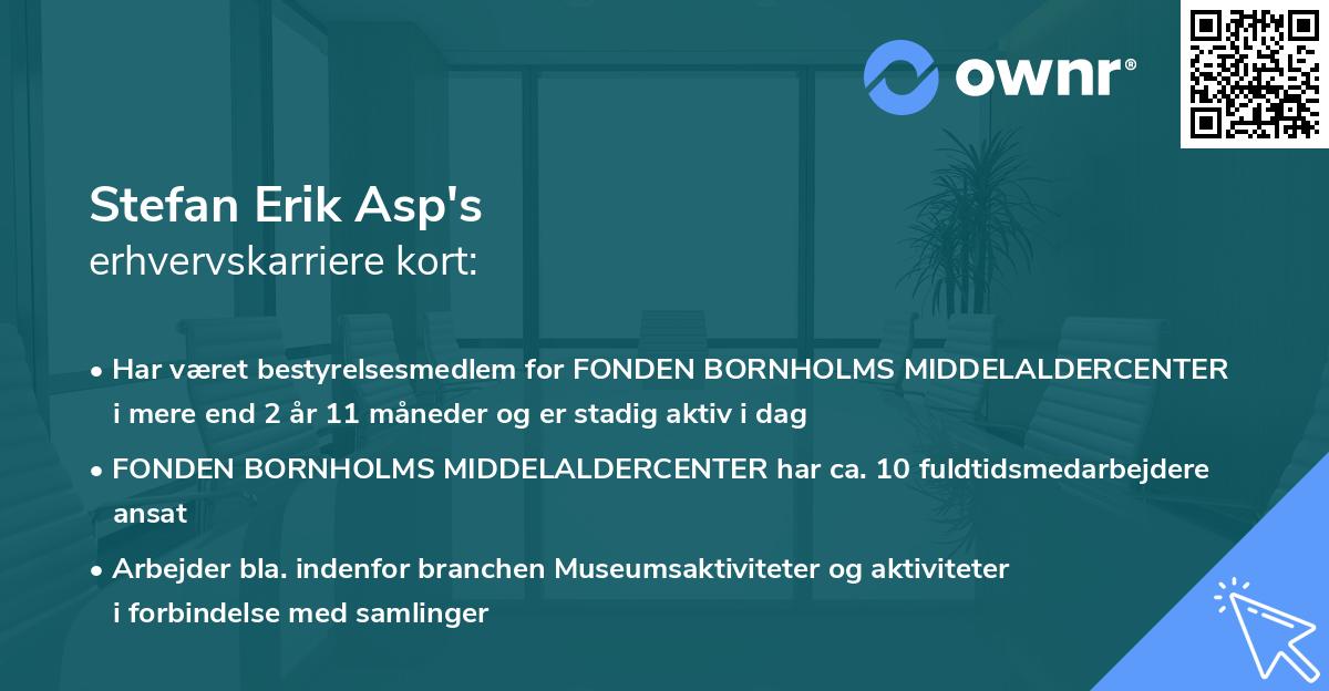 Stefan Erik Asp's erhvervskarriere kort