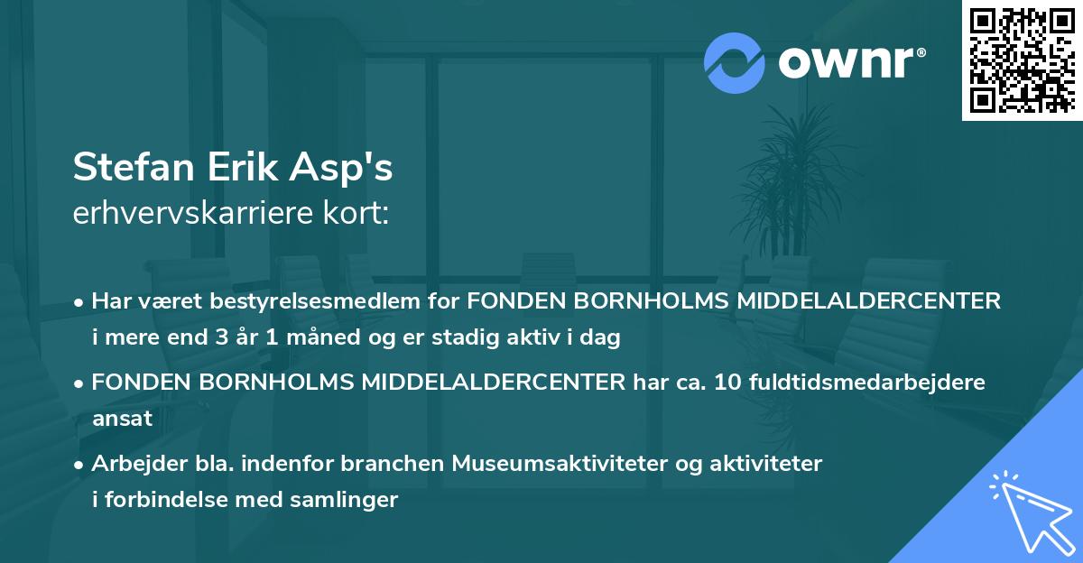 Stefan Erik Asp's erhvervskarriere kort