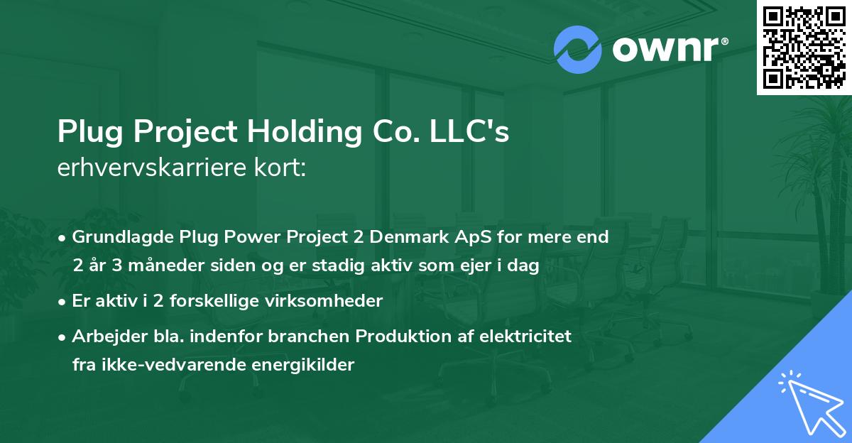 Plug Project Holding Co. LLC's erhvervskarriere kort
