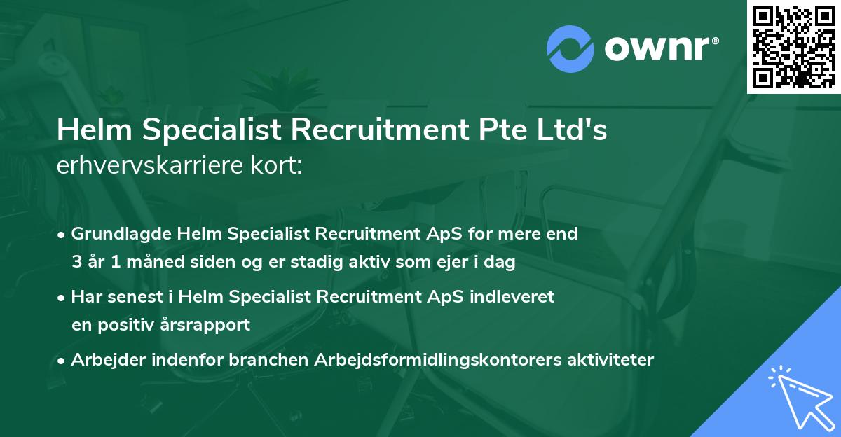 Helm Specialist Recruitment Pte Ltd's erhvervskarriere kort