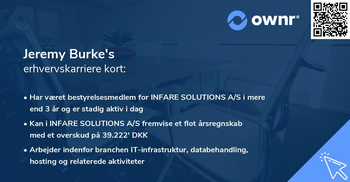 Jeremy Burke's erhvervskarriere kort