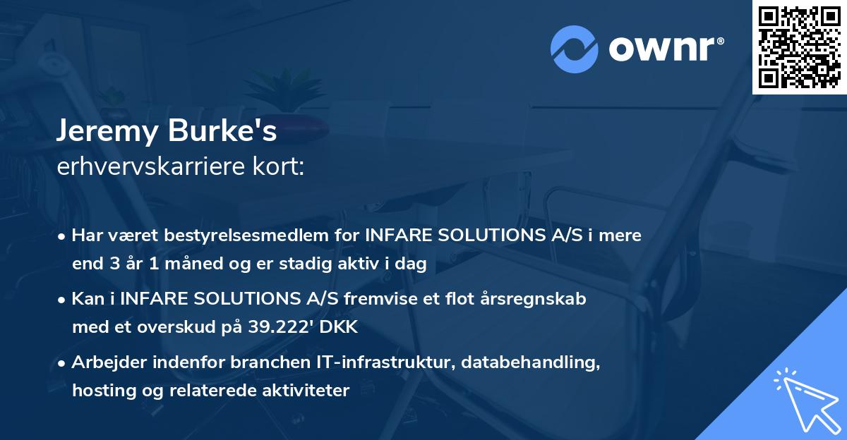 Jeremy Burke's erhvervskarriere kort