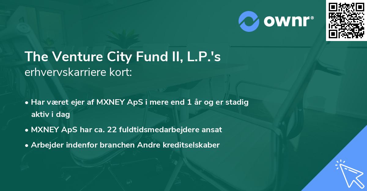 The Venture City Fund II, L.P.'s erhvervskarriere kort