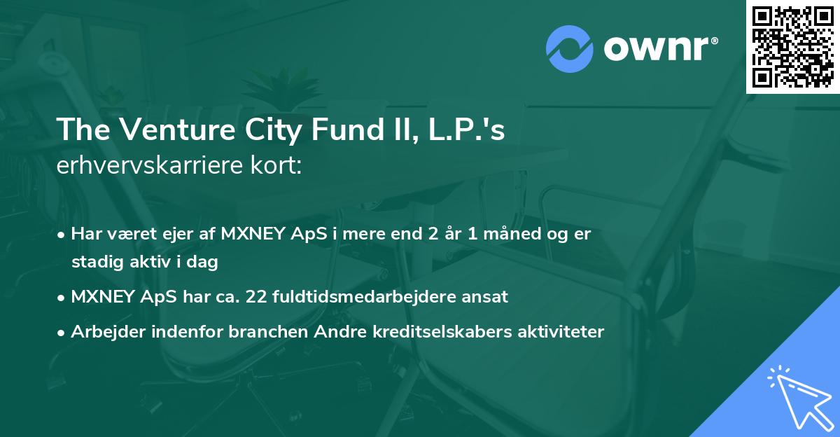 The Venture City Fund II, L.P.'s erhvervskarriere kort