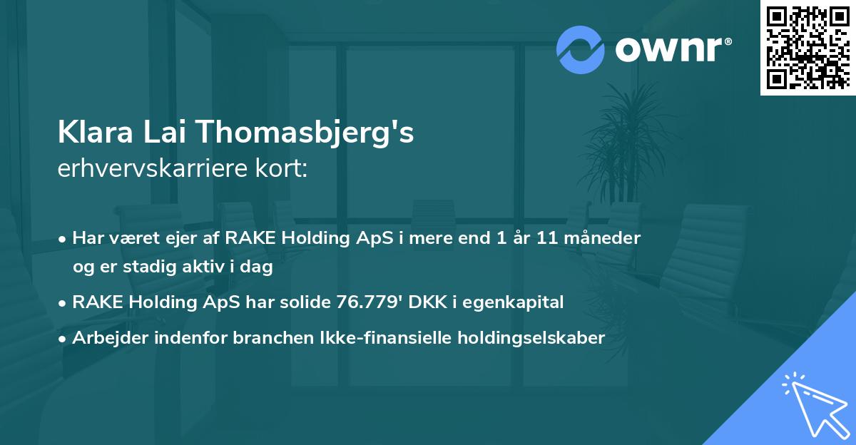 Klara Lai Thomasbjerg's erhvervskarriere kort