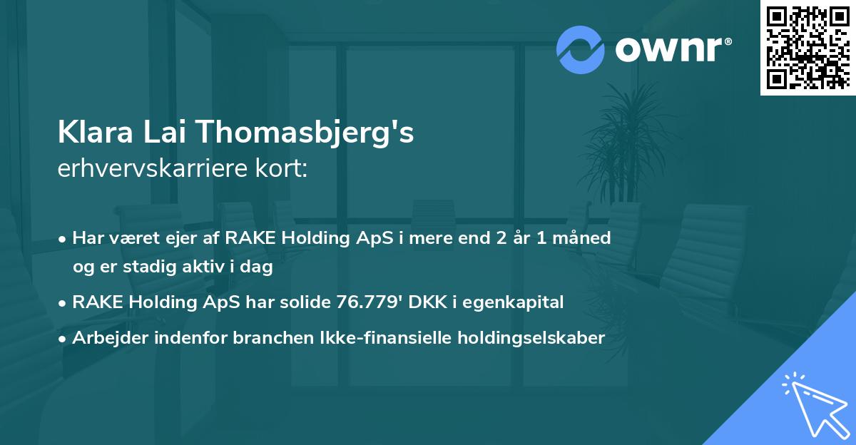 Klara Lai Thomasbjerg's erhvervskarriere kort