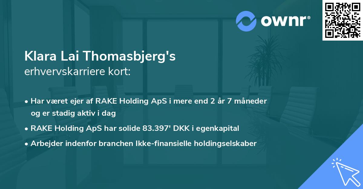 Klara Lai Thomasbjerg's erhvervskarriere kort