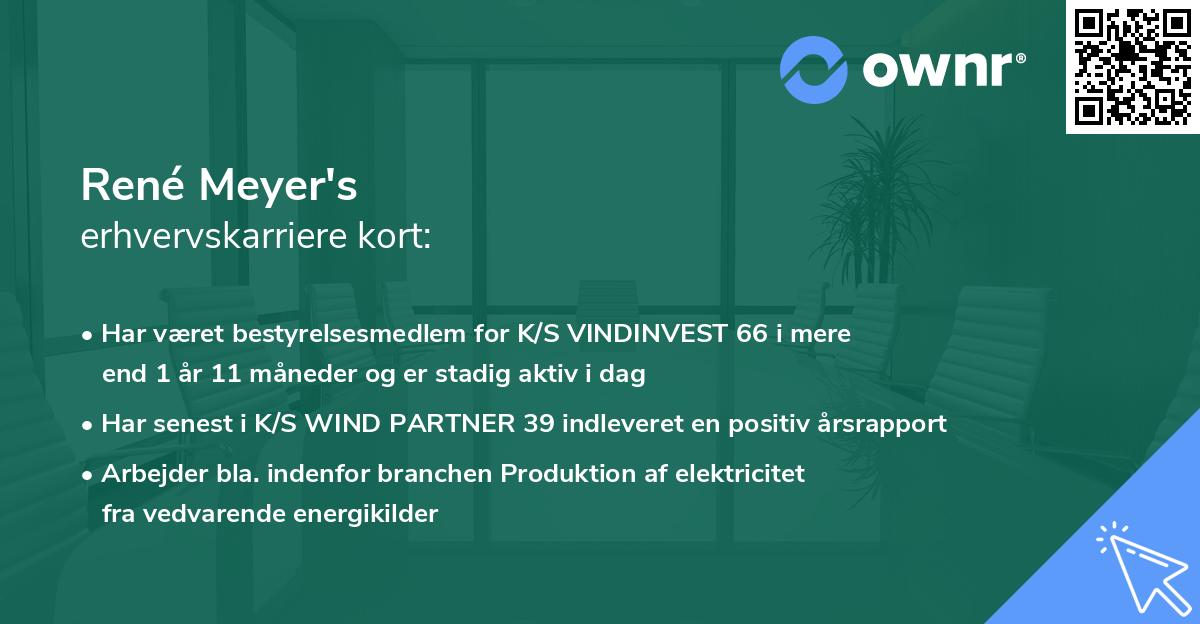 René Meyer's erhvervskarriere kort