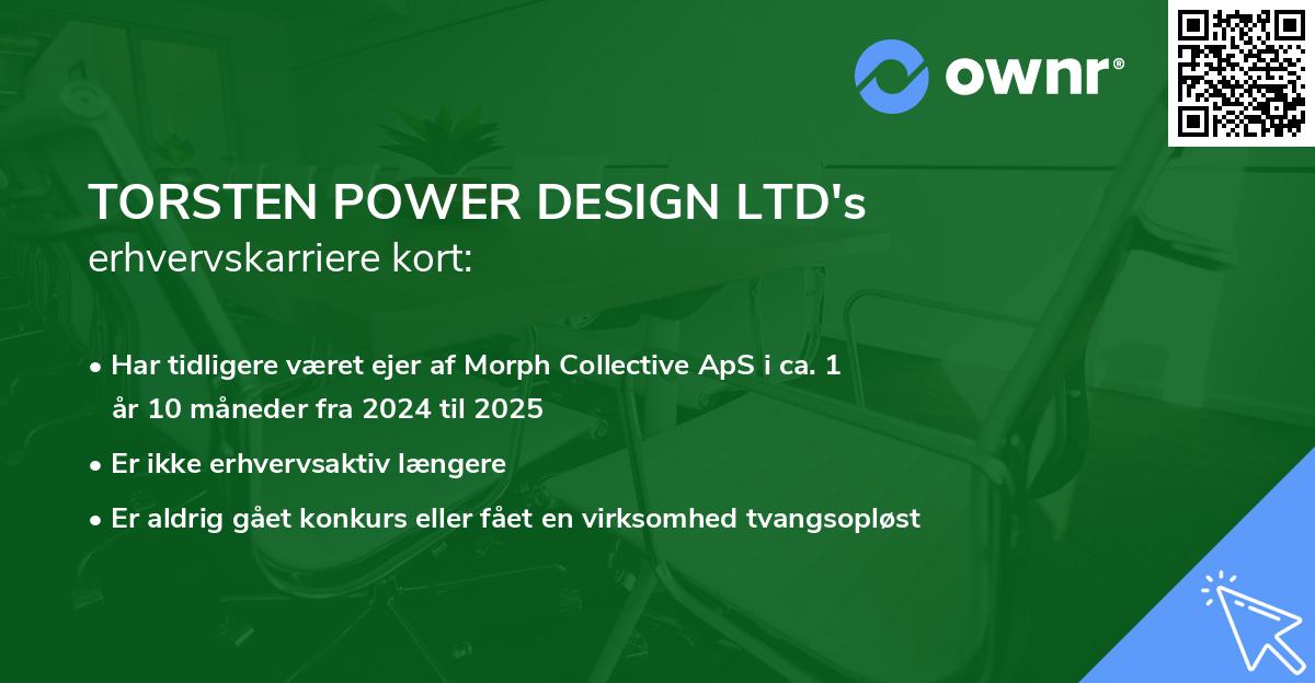 TORSTEN POWER DESIGN LTD's erhvervskarriere kort