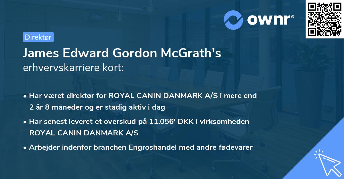 James Edward Gordon McGrath's erhvervskarriere kort