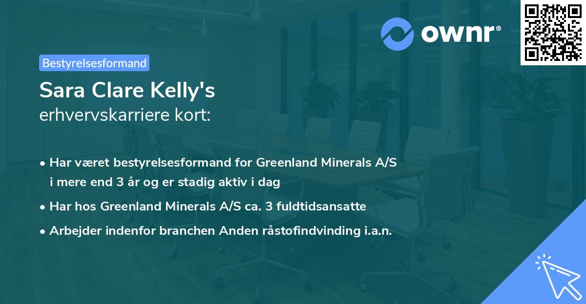 Sara Clare Kelly's erhvervskarriere kort