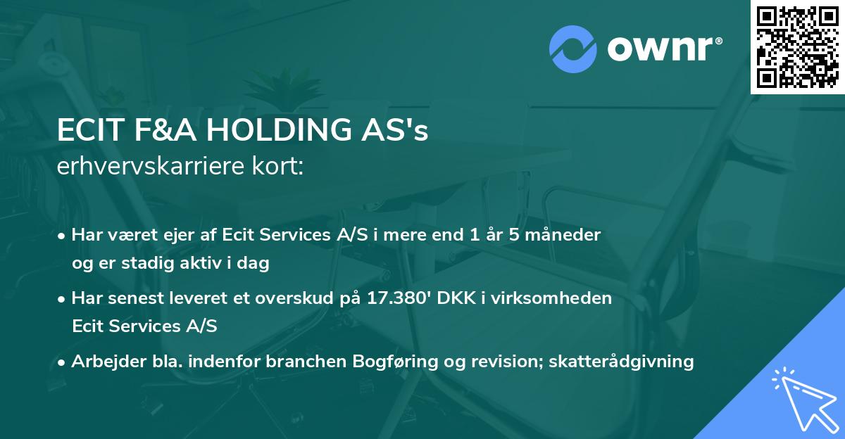 ECIT F&A HOLDING AS's erhvervskarriere kort