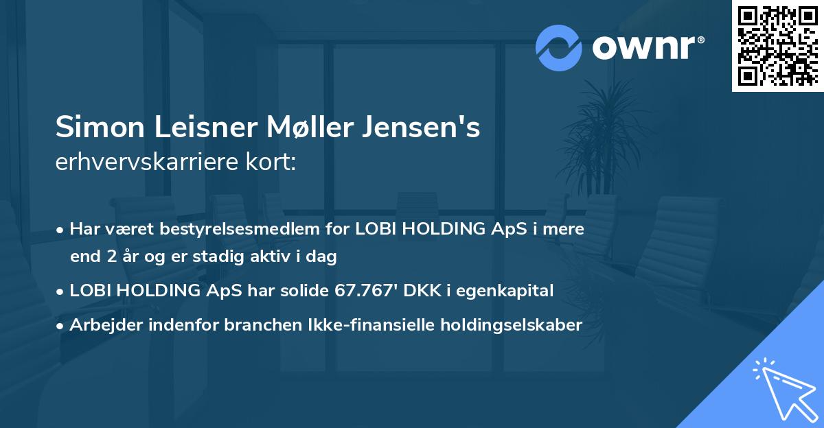 Simon Leisner Møller Jensen's erhvervskarriere kort