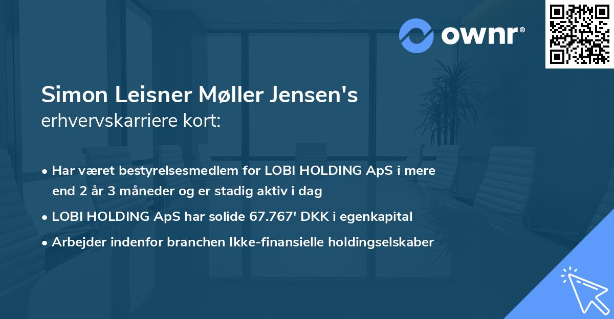 Simon Leisner Møller Jensen's erhvervskarriere kort