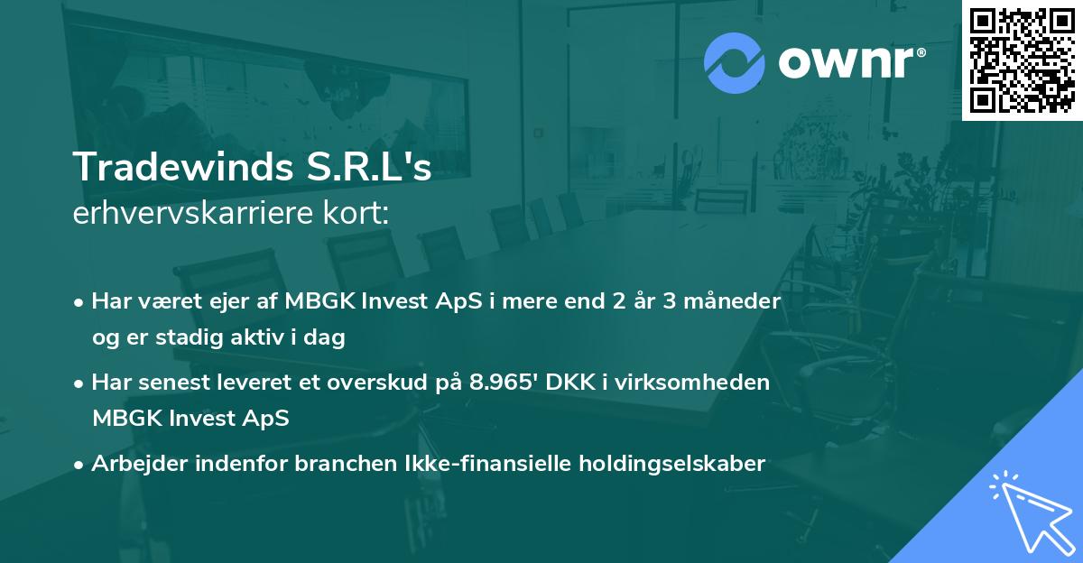 Tradewinds S.R.L's erhvervskarriere kort