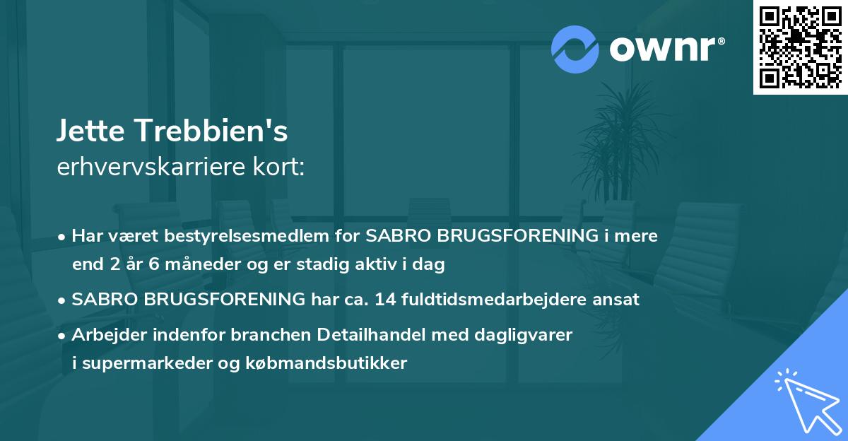 Jette Trebbien's erhvervskarriere kort