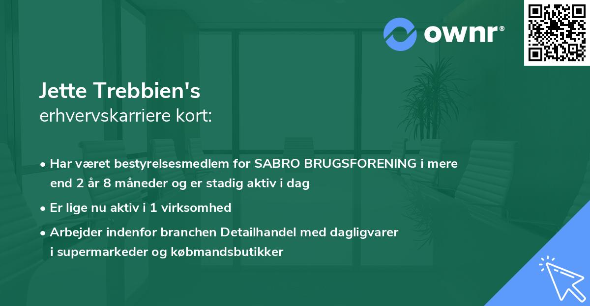 Jette Trebbien's erhvervskarriere kort