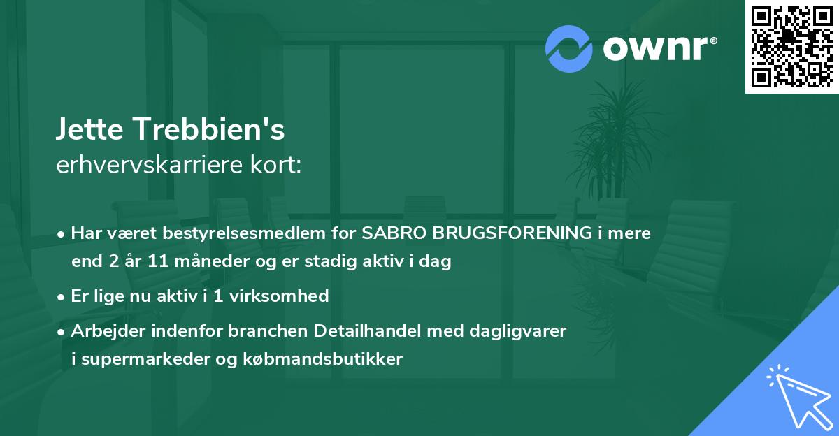 Jette Trebbien's erhvervskarriere kort