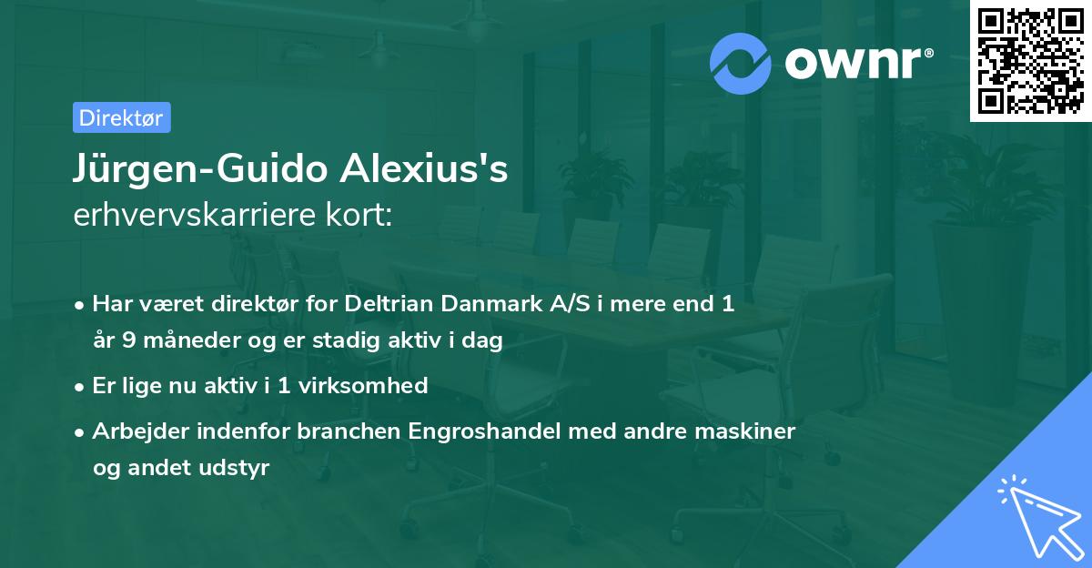 Jürgen-Guido Alexius's erhvervskarriere kort