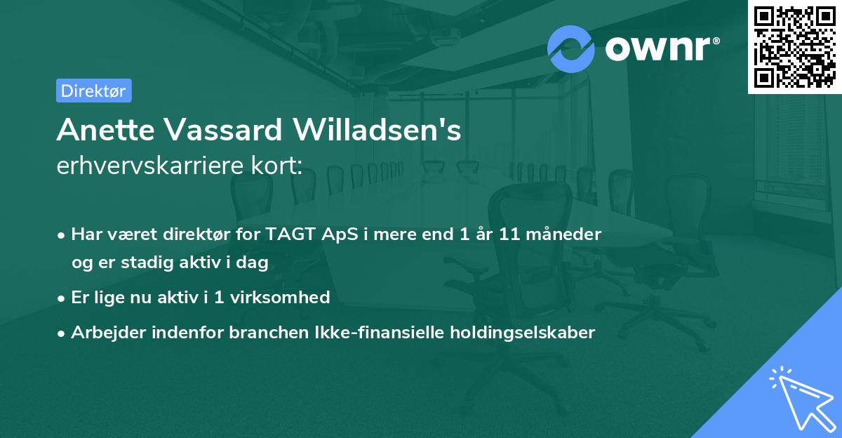 Anette Vassard Willadsen's erhvervskarriere kort