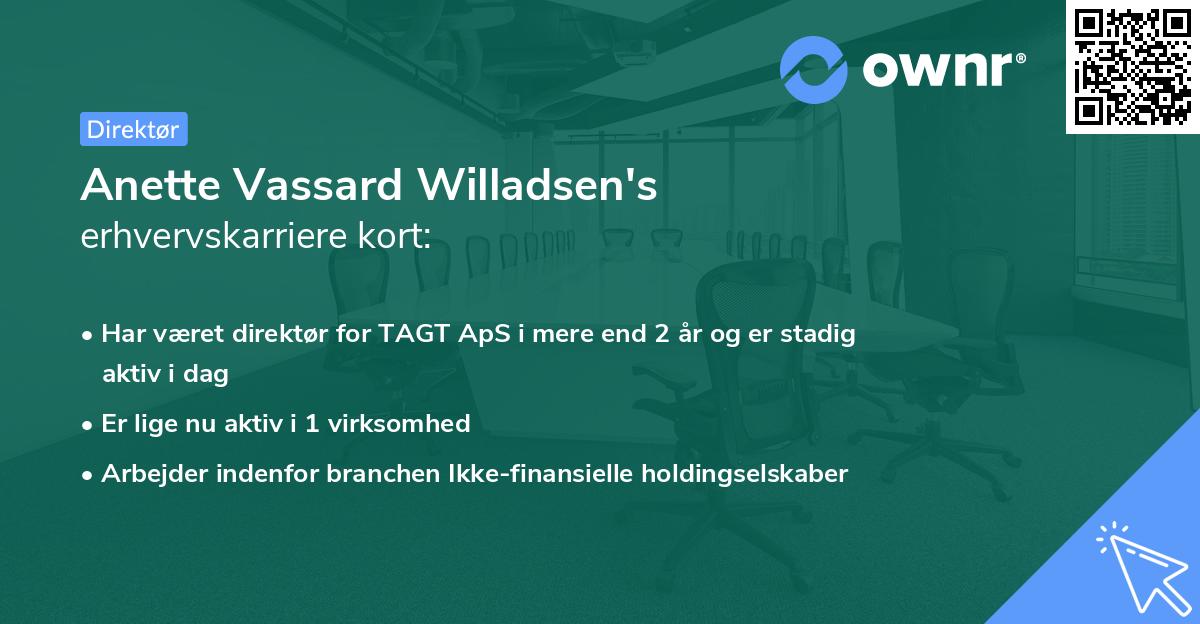 Anette Vassard Willadsen's erhvervskarriere kort