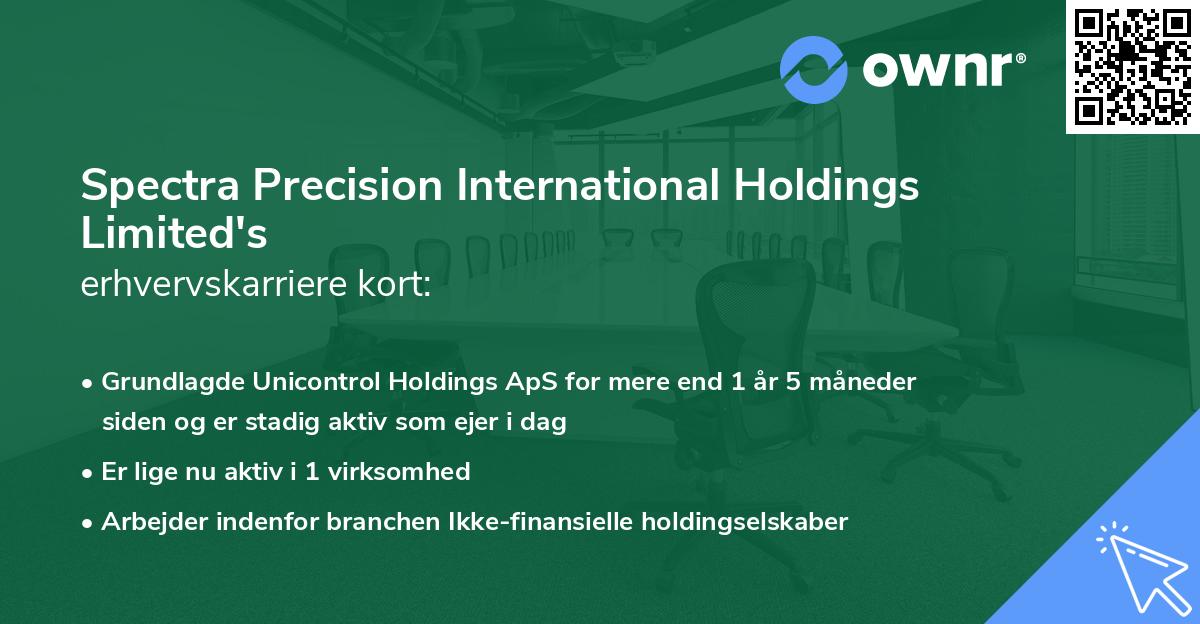 Spectra Precision International Holdings Limited's erhvervskarriere kort
