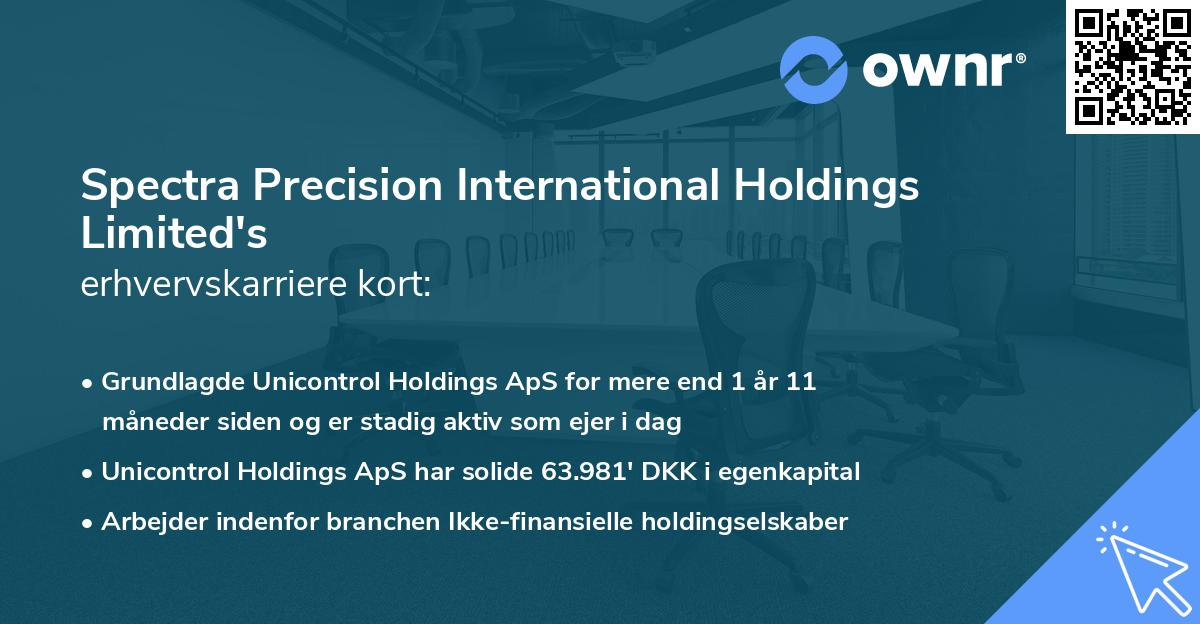 Spectra Precision International Holdings Limited's erhvervskarriere kort