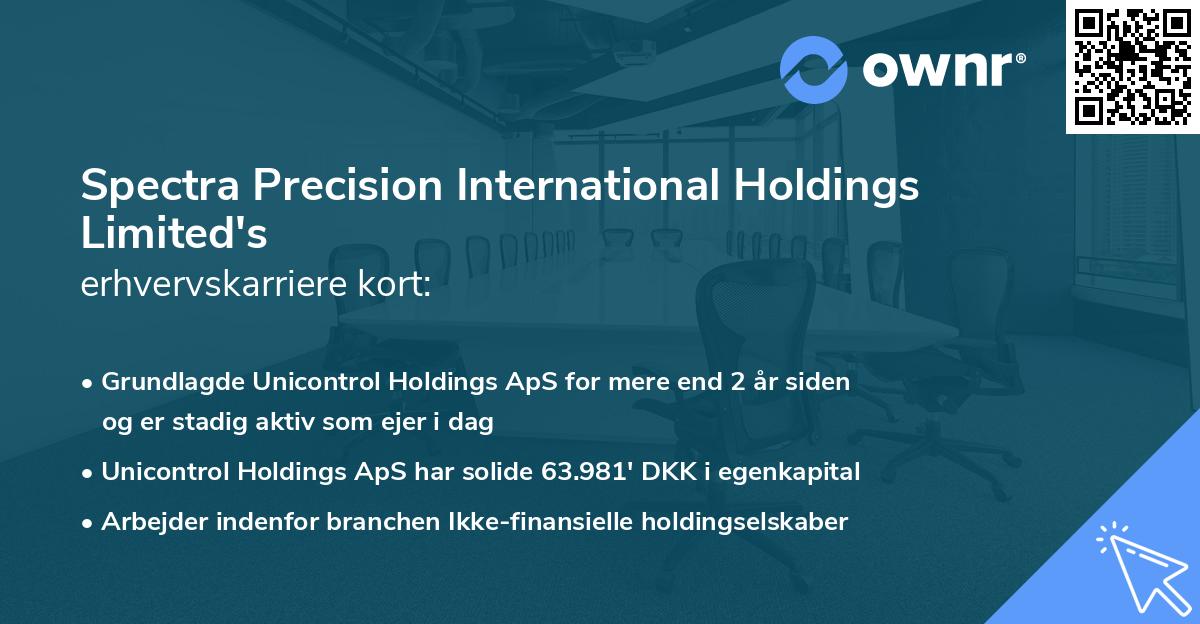 Spectra Precision International Holdings Limited's erhvervskarriere kort