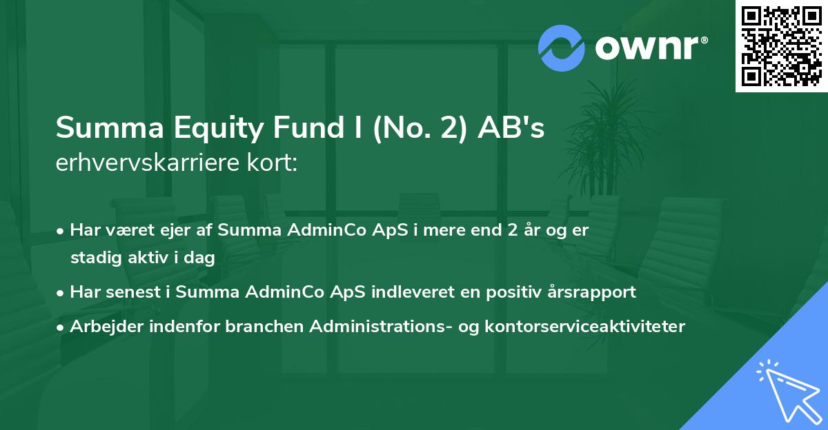 Summa Equity Fund I (No. 2) AB's erhvervskarriere kort