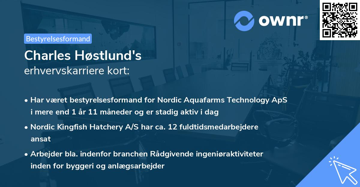 Charles Høstlund's erhvervskarriere kort