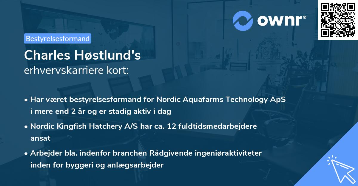 Charles Høstlund's erhvervskarriere kort