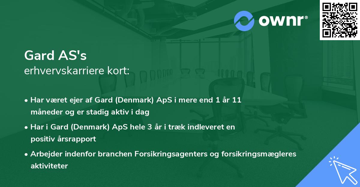 Gard AS's erhvervskarriere kort