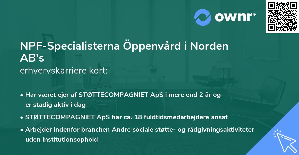 NPF-Specialisterna Öppenvård i Norden AB's erhvervskarriere kort