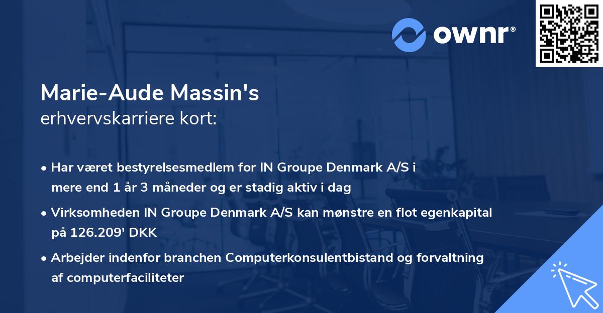 Marie-Aude Massin's erhvervskarriere kort