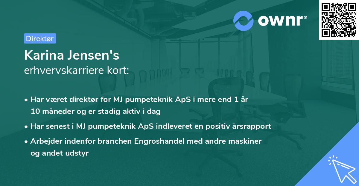 Karina Jensen's erhvervskarriere kort